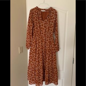 Long sleeve ruffle collar smock